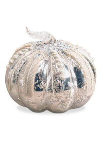 4" Glittered Mercury Glass Pumpkin