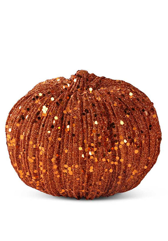 4in Orange Glitter Pumpkin