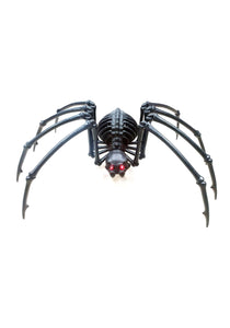 40" Black Skeleton Spider with Light Up Eyes and Timer Decoration