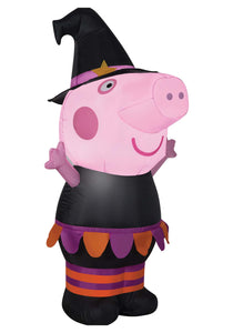 Small 42" Inflatable Peppa Pig Witch Decoration