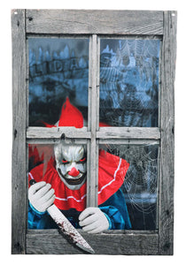 47" Printing Curtain Clown Outside the Window Halloween Decoration