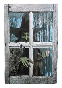 47" Witch Outside the Window Printed Curtain Decoration