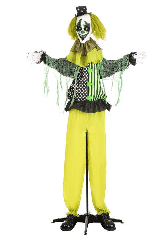 Animated 5.5 Foot Green Clown Prop