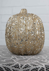 5 Inch Skinny Champagne Glitter Pumpkin