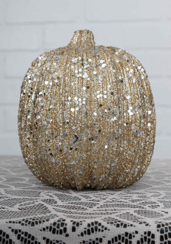 5 Inch Skinny Champagne Glitter Pumpkin