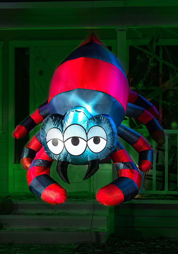 Hanging Three Eyed Spider Inflatable 5FT Decoration