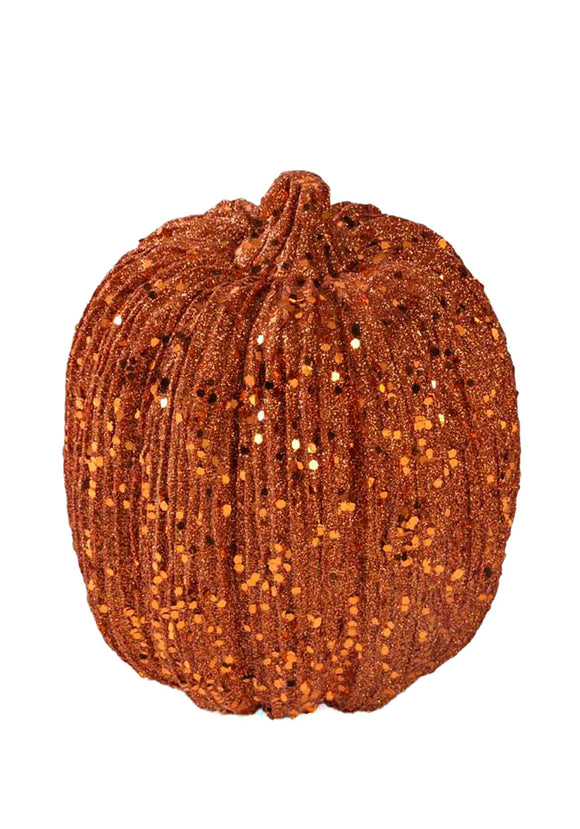 6in Orange Glitter Pumpkin