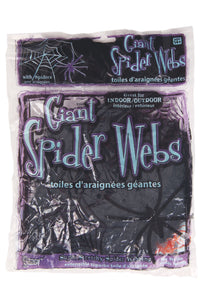 Large Black Spider Web w/Spiders 60g  Decoration