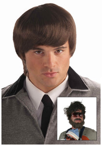 60s Mod Brown Mens Wig