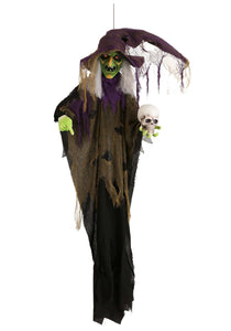 Animatronic Hanging Witch 6 Foot Decoration