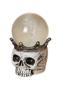 7.5in Lighted Spinning Smoky Water Globe Skull