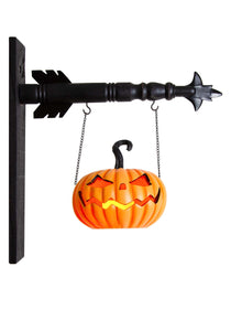 7" LED Orange Resin Jack O Lantern Arrow Figure