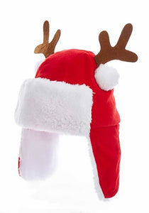 7" Red Kids Christmas Hat w/ Antlers