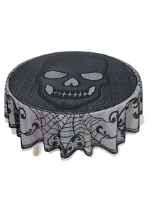 Round 70" Skull Lace Decorative Table Cover