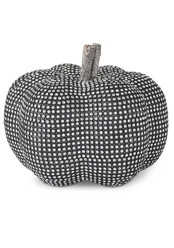 7.5 Inch Black Pumpkin w/Rhinestones