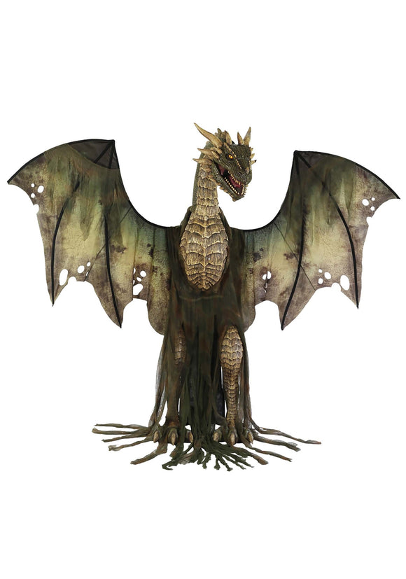 Animated 7 Ft Winter Forest Dragon