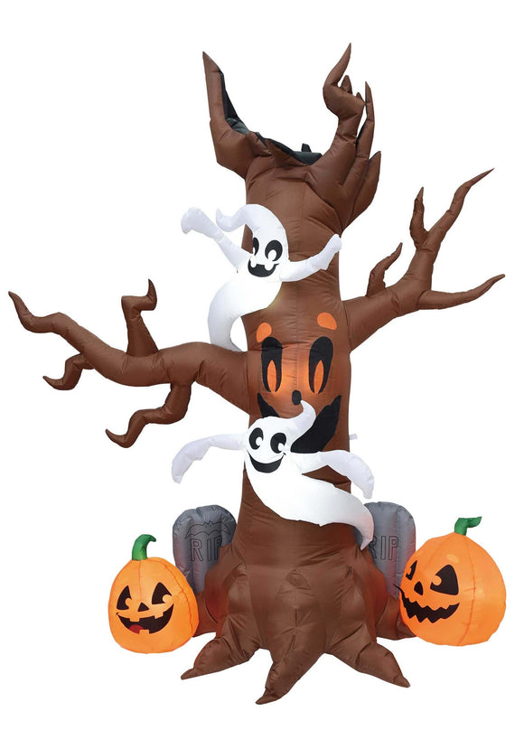 Inflatable 8FT Scary Tree with Graves Halloween Decoration