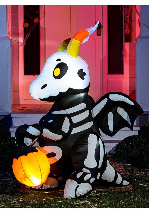 5 Foot Cute Skeleton Dragon Inflatable Decoration
