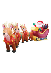 9.5 Foot Tall Jumbo Reindeer & Santa Inflatable Decor