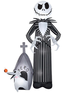 9ft Airblown Jack and Zero Nightmare Before Christmas Inflatable