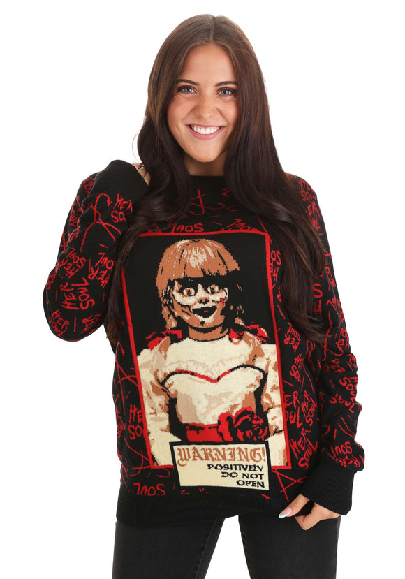 Annabelle Adult Halloween Sweater
