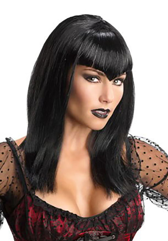 Black Glitter Adult Vampire Wig