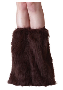 Adult Brown Furry Boot Covers