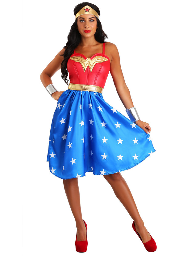 Women's Deluxe Long Dress Wonder Woman Costume
