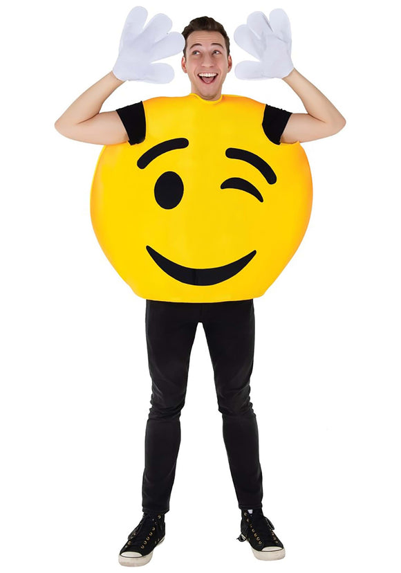 Emoji Wink Smiley Adult Costume