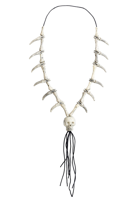 Adult Faux Ivory Necklace W/ Skull Pendant