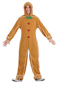 Gingerbread Man Onesie Costume for Adult's