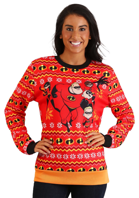 The Incredibles Red Ugly Christmas Sweater for Adults