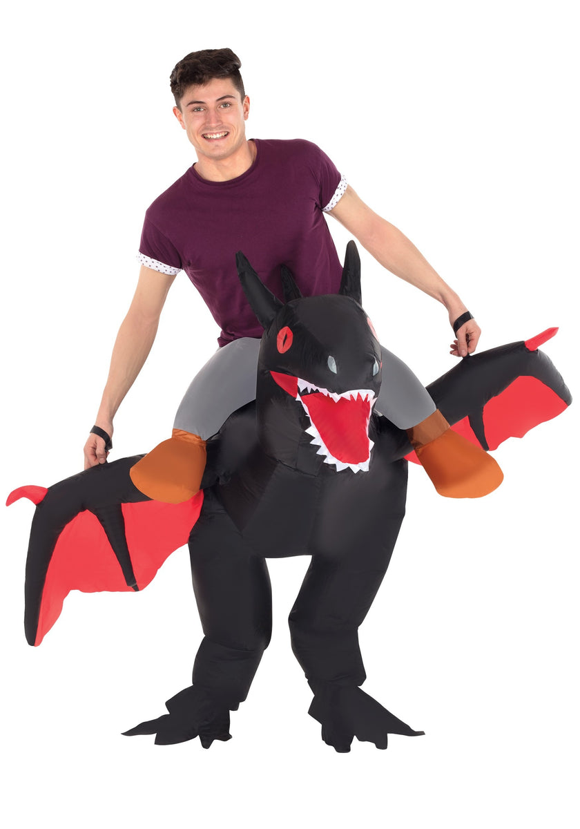 Funny Adult Inflatable Black Ride on Dragon Costume – Kids Halloween ...