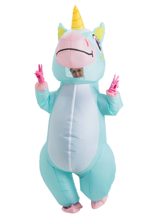 Child Blue Unicorn Inflatable Costume