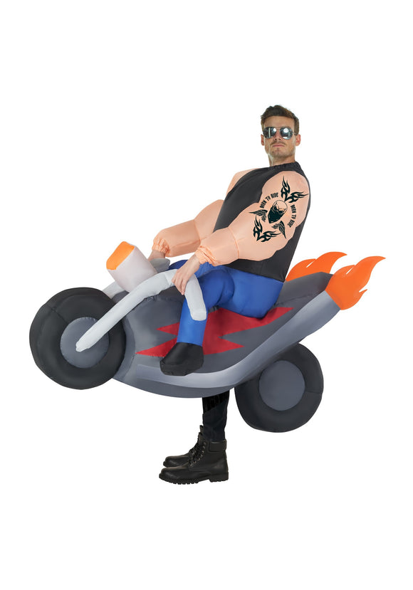 Hell's Biker Costume Adult Inflatable