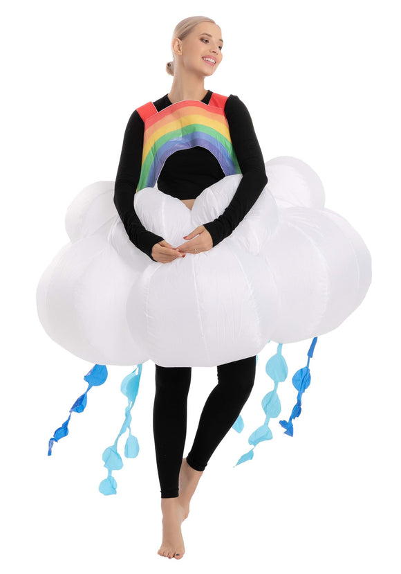 Inflatable Rainbow Raining Cloud Adult Costume
