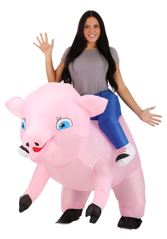 Inflatable Ride on Pig Adult Costume