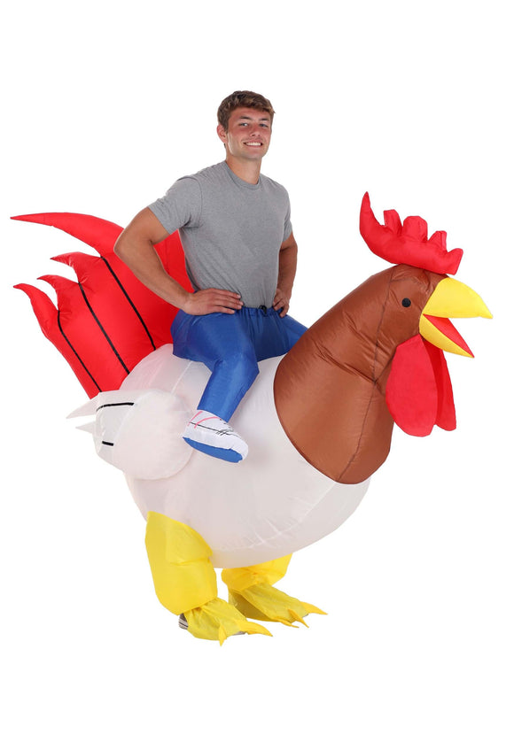 Inflatable Ride-On Rooster Costume for Adults