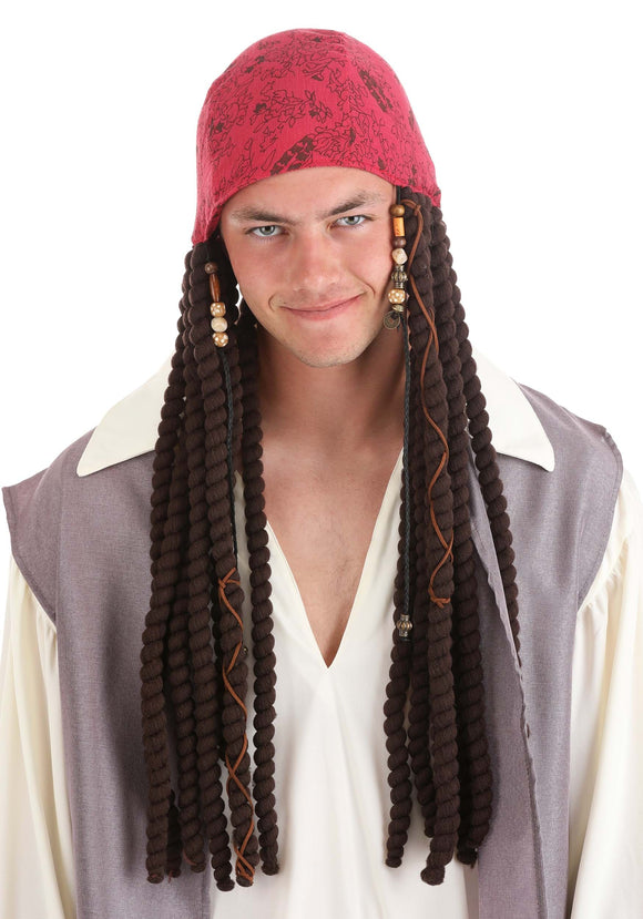 Jack Sparrow Bandana and Dreads Set for Adults