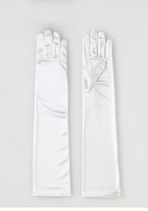 Adult Long Ivory Satin Gloves