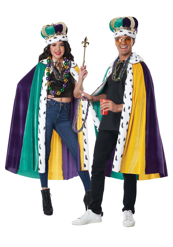 Mardi Gras Adult Cape and Crown Set