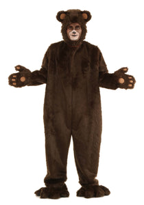 Plus Size Deluxe Furry Brown Bear Costume for Adults