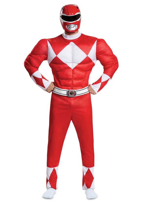 Power Rangers Men's Red Ranger Muscle Costume