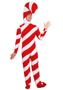 Candy Cane Bodysuit Costume For Adults