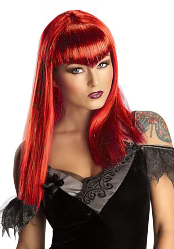 Red Glitter Vampire Adult Wig
