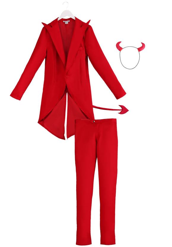 Red Suit Devil Costume for Adults