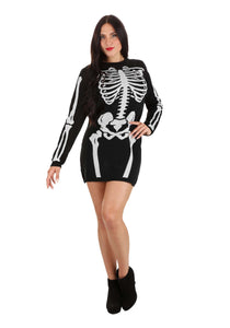 Skeleton Loose Fit Sweater Dress for Women