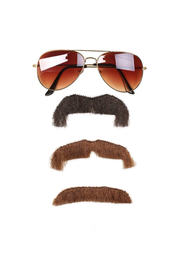 Adult Super Troopers Mustache and Sunglasses Kit