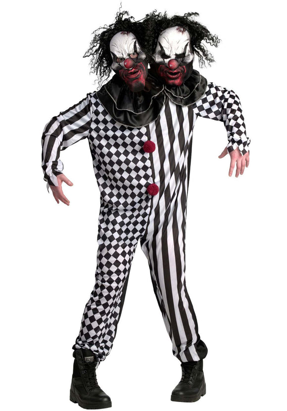 Two-Headed Adult Clown Costume