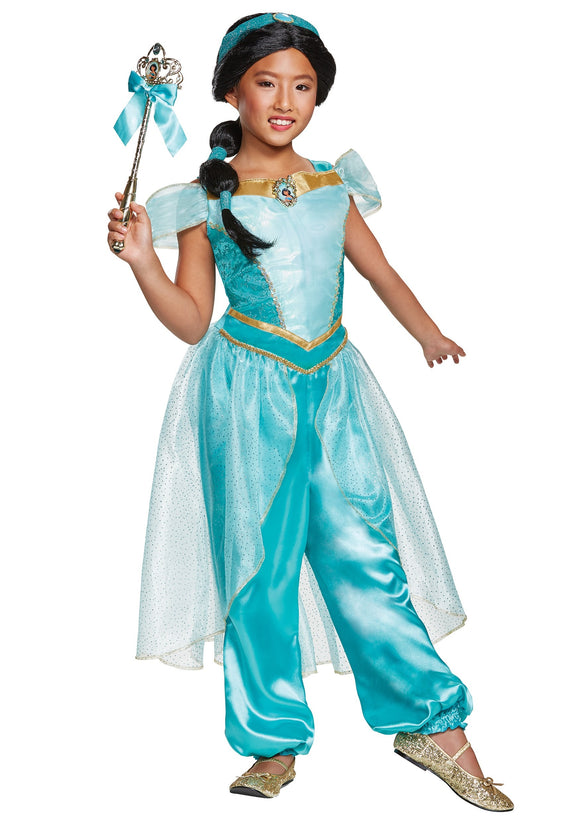 Girls Aladdin Animated Deluxe Jasmine Costume